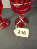 Pair of Ruby Red Pressed Glass Goblets - 6