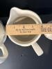 Three Longaberger Pottery Pitchers and Creamer, Blue Stripe - 5