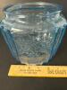 Blue Depression Glass Jar With Floral Embossing - 6