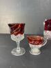 Six Antique Ruby Stained Souvenir Glasses and Creamers, Early 20th Century - 2