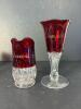 Six Antique Ruby Stained Souvenir Glasses and Creamers, Early 20th Century - 4