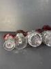 Six Antique Ruby Stained Souvenir Glasses and Creamers, Early 20th Century - 5