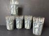 Set of Neoclassical-Style Blue and White Glass Tumblers