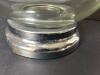 Clear Glass Bowl and Six Matching Dishes with Silver Trim - 3