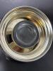 Clear Glass Bowl and Six Matching Dishes with Silver Trim - 6