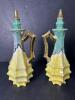 Pair of Japanese Art Deco-Style Porcelain Ewers with Floral Motif - 4