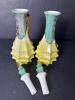 Pair of Japanese Art Deco-Style Porcelain Ewers with Floral Motif - 5