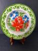 Hand-Painted Enamel Plate With Floral Design