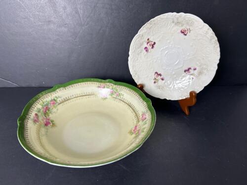 Carlsbad and Altenburg Porcelain Bowls, Floral Embossed and Gilt