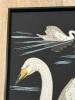 18"x26" Framed Embroidered Swan Scene Textile Art - 3