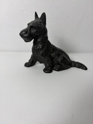 Small Black Cast Iron Dog Figurine Scottish Terrier