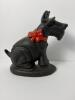 Cast Iron Scottie Dog Doorstop with Red Bow