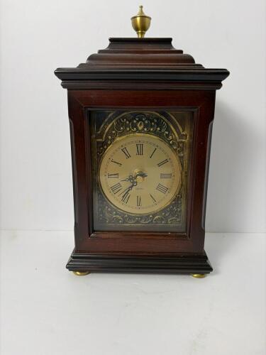 Bombay Mantel Clock in Traditional Style With Brass Accents