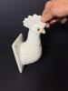 White Ceramic Rooster Head Wall Pocket - 5