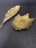 Pair of Brass Leaf Dishes