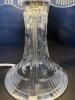 Cut Glass Table Lamp With Floral Motif Shade - 4