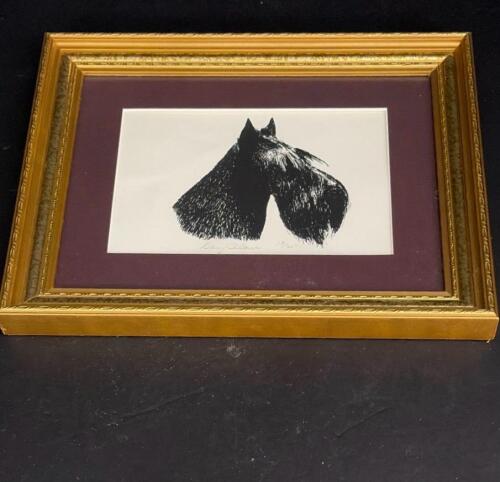 Framed Scottie Dog Print in Gold Ornate Frame