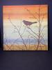 Bird on Branches Sunset-Style Canvas Wall Art