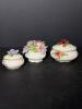 Three Minatare Royal Albert Bone China Flower Trinket Boxes