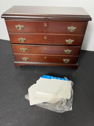 Miniature Mahogany-Chest With Card Dividers