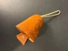 Glazed Ceramic Bell with Rope Hanger, Orange Art Pottery-Style