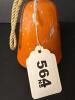 Glazed Ceramic Bell with Rope Hanger, Orange Art Pottery-Style - 5
