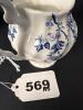 Blue and White Floral Sugar Bowl and Creamer Set, English-Style - 5