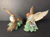 Two Lenox Fine Porcelain Chipping Sparrow and Wood Thrush Figurines