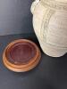 Decorative Stoneware Vase with Turtle Motif and Wooden Stand - 5