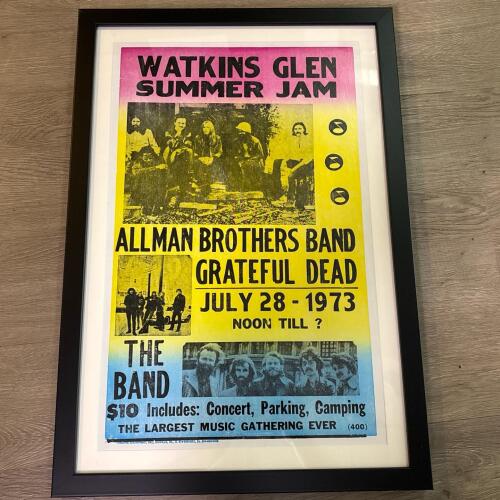 Watkins Glen 1973 Summer Jam Framed Concert Poster, 18"x26"