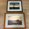Framed Lighthouse & Tree Landscape Photographs, 13"x15" and 13"x17"