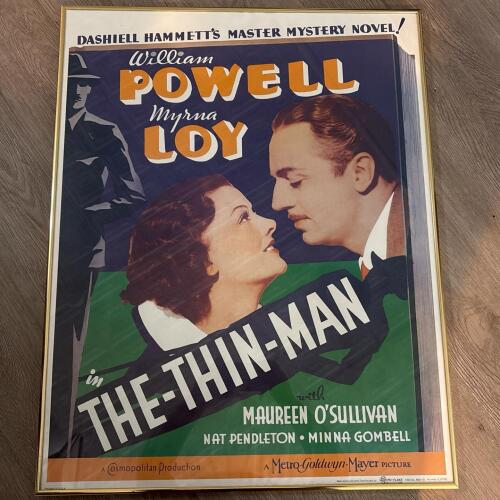 "The Thin Man" Movie Poster in Gold Toned Frame, 22"x28"