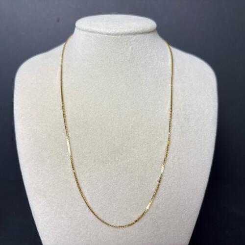 Dainty 18k Gold Box Chain Necklace by Balestra
