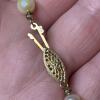 Faux Pearl Necklace with 14K Gold Filigree Clasp - 3