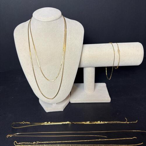 Assorted 14K Gold Chains and Bracelets