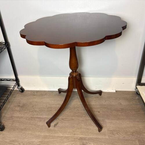 Pedestal Side Table with Scalloped Top by The Bombay Company
