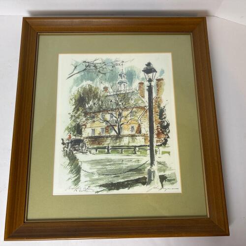 Framed Wall Art of Governor's Palace Williamsburg by John Haymson, 16"x18"