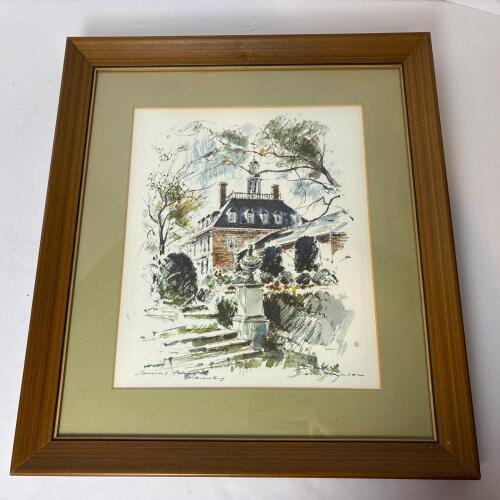 Framed Wall Art of Governor's Palace, Williamsburg, by John Haymson, 16"x18"