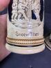 German Pottery Beer Steins with Relief Decoration - 3