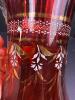 Painted Cranberry Glass Pitcher With Gold and Enamel Detail - 4