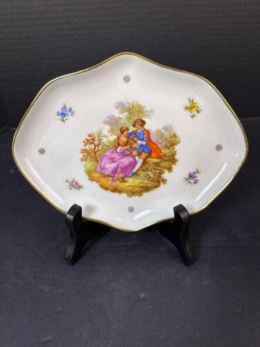 Limoges France Porcelain Dish With Fragonard-Style Scene