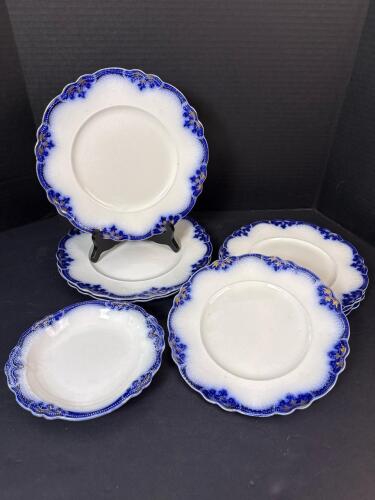Flow Blue Style English Porcelain Set