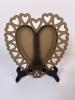 Heart-Shaped Brown Frosted Glass Trinket Dish