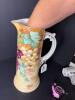 Tall Limoges Hand-Painted Porcelain Tankard Pitcher - 8