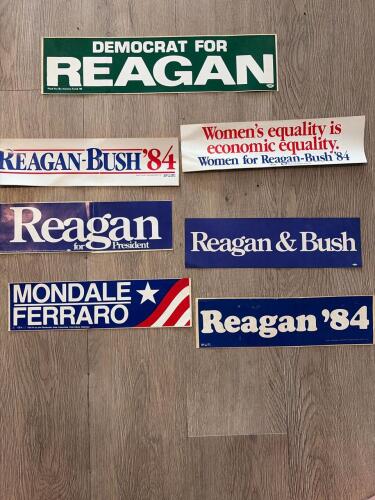 Vintage 1984 Presidential Campaign Bumper Stickers Assortment