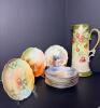 Hand Painted Floral Motif Porcelain Pitcher and Plates - 14