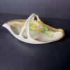 Hand Painted Porcelain Divided Dish With Gold Trim