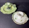 Beautiful Pair of Limoges Porcelain Chamberstick Candle Holders