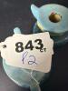 Small Pair of Roseville-Style Blue Matte Glazed Pottery Candleholders - 6