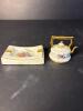 Limoges Porcelain Ashtray and Miniature Teapot with Gilt Trim - 7